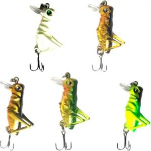 키젤 10Pcs 메뚜기 낚시 미끼 미니 크랭크베이트 인공 담수 염수를 위한 크리켓 유인