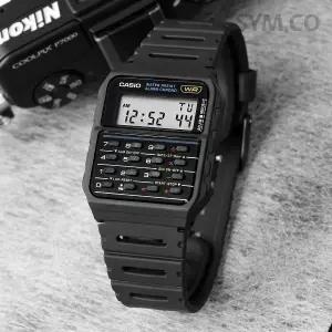 카시오 CA-53W-1Z 데이터 뱅크 레트로 디지털 계산기 남자 우레탄 시계 d