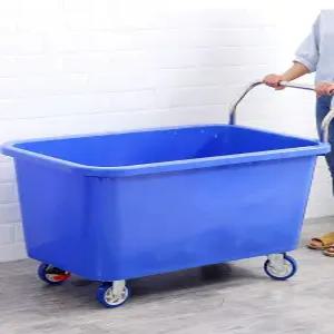 대형 플라스틱 카트 이동식 사각 다라이 공장 끌차 바퀴 구루마 물탱크