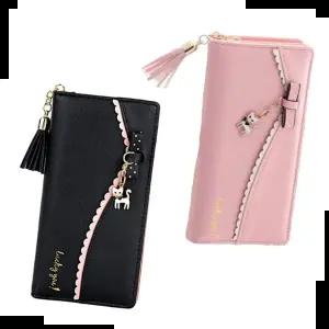 초등장지갑 심플 여학생 인조PU 러블리 고양이 장지갑