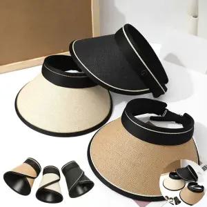 접이식 여름 라탄 썬캡 모자 LM-0596 여성밀집모자