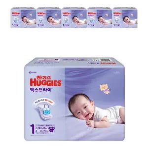 하기스 NEW 맥스드라이 밴드형 기저귀, 1단계 공용 68매, 3팩, 2개(408매)