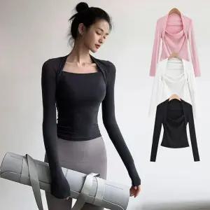 필라테스 운동복 홀터 긴팔 티셔츠 SIS-805