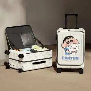 짱구 캐리어 기내용 전면 개방 여행 가방 트롤리 케이스 비행기 공항 패션 귀여운 크레용신짱
