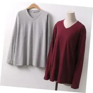 빅사이즈 데일리 브이넥 긴팔 DWW6799 무지 티셔츠