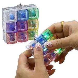 9구 레인보우 LED 딸깍이 키링 가방고리 / 케이스 포함 기계식 키보드