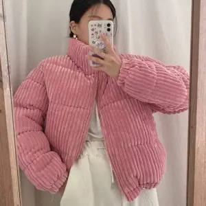 여성 HI13JQ98 코듀로이 하이넥 숏패딩 HH-E20