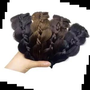 여성 키밍 꽈배기 가발 머리띠 헤어밴드 여성가발 벼머리