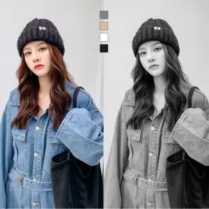 키밍 가을 겨울 남여공용 여성 꽈배기 비니 니트 모자