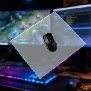 GOGOFREE 강화유리 마우스패드 미끄럼방지 방수 사무실 게임용 24*30cm