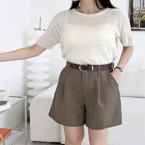 16 QS94KB47 여성 빌리 라운드 골지 반팔니트