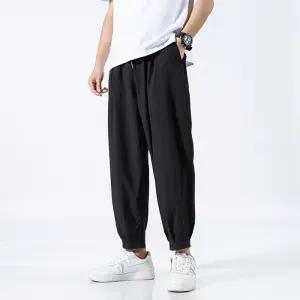 4컬러 허리밴딩 배기 남성 9부 조거팬츠 IS-PA08