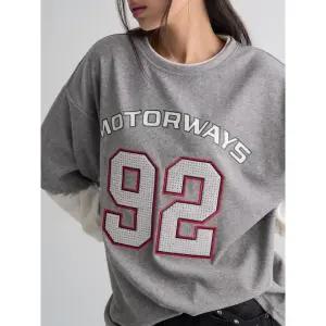 에잇세컨즈 8SECONDS 비즈 넘버링 테리 레이어드 티셔츠 - 그레이 137559