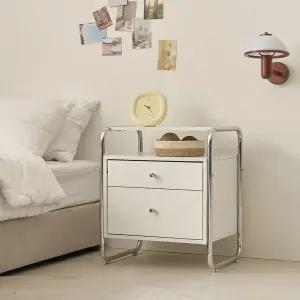 무토 미드센츄리 크롬 침대 협탁 3단 CNM231