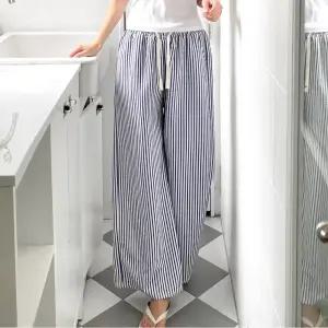 브리지 스트라이프 와이드 밴딩 팬츠 W25LP201