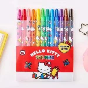 산리오 헬로키티 12색 색연필 세트 1개 학교 입학 새학기 유치원 초등학생 선물 준비물 색칠 공부 캐릭터