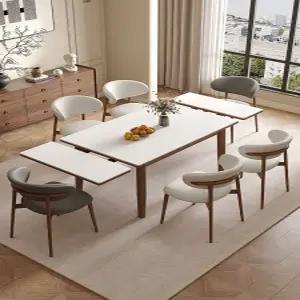 세라믹식탁 포세린 식탁 벤치 마블화이트 세트 의자 확장형 테이블