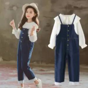 팜므 주니어상하세트 여아 키즈 스트랩 롤업 투피스설날