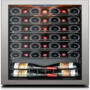 Ca Lefort 46 병 와인 냉장고 쿨러 더블 페인 유리문이 있는 카운터 아래 3색 LED 및 탈착식 선반