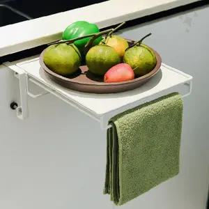 주방 작업대 보조 선반 접이식 구조 공간 확장 조리 준비 도마 거치 수건 걸이