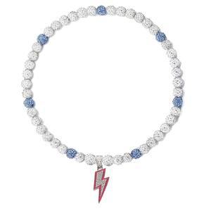 볼레어 라이트닝 볼트 야구 구슬 목걸이 아이스 블링 체인 용품 드립 액세서리