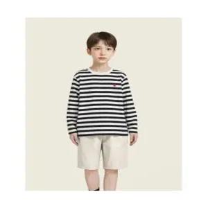 beanpolekids1 스트라이프 긴소매 티셔츠 블랙 (BI5841UE25)