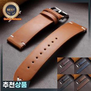 18mm 20mm 22mm 빈티지 오일 왁스 가죽 시계 밴드 브라운 블랙 소가죽 스트랩 퀵 릴리스 팔찌 남성용 유니