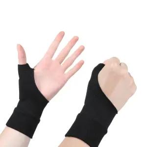 Thinp 2pcs 여성용 엄지 손목 보호대 관절염 장갑 스포츠 스플린트 라이너용 탄력 압박 슬리브 손가락 없는