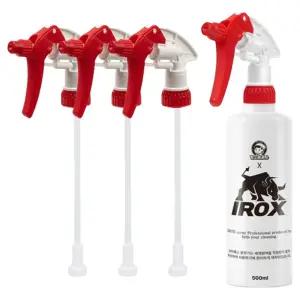 청소해결사 아이록스 내화학성 2중 분사 분무기 500ml 헤드 4p + 몸통 세트 레드 1세트