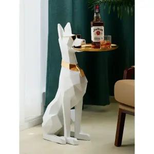 도베르만 조각상 인테리어 강아지 모형 선반 장식품