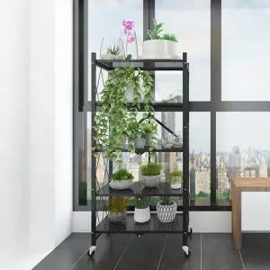 폴딩 선반 다용도 조립 5단 접이식 선반 거실 수납 이동형 원터치 이동식 수납장 진열대 베란다 무볼트