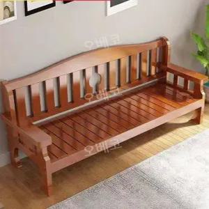 원목소파 평상형쇼파 등받이벤치 우드체어 안락의자 3인용 180CM 거실