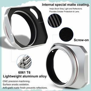 카메라용 렌즈 후드 캡후지필름 X100VI 사진 카메라 액세서리용 하오게 금속 렌즈 실버