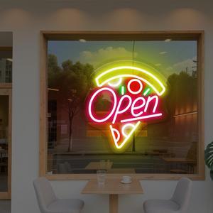 피자 네온사인 가게 오픈 조명 벽 장식 주문제작 LED 비즈니스 로고 창문