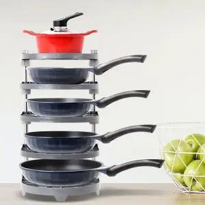 냄비 정리대 다용도 주방 높이 후라이팬 정리대 조절 선반 수납 스텐레스 스탠드형 파이프 받침대 싱크대