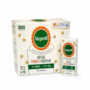 정식품 베지밀 데일리 저당두유 190ml 16개