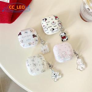 삼성 갤럭시 버즈 코어 / 버즈 FE 케이스 귀여운 강아지 펜던트 삼성 갤럭시 버즈 2 / 버즈2 프로 투명 소