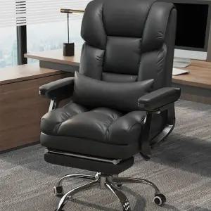푹신한 가죽 중역의자 리클라이너 의자+발받침