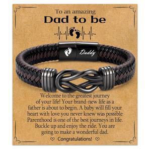 남성을 위한 WIKHIA 새 아빠 선물 아버지 생신 크리스마스 선물로 처음 부모님 남편을 가죽 뱅글 팔찌