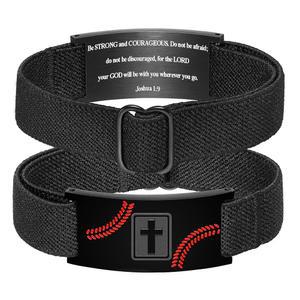 KLIFOWDY 부활절 농구 스터퍼-야구 선물 남자 코치 팀 선수 야구 팔찌 파티 악세사리 선호 종교 기독교 성경 조절가능 보석