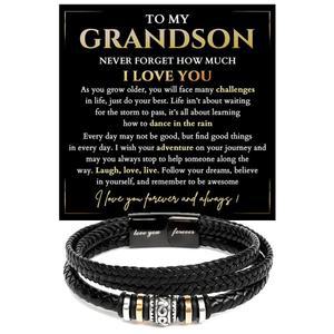 내 손자 팔찌 할머니의 조부모님의 선물 졸업 기념일 발렌타인 크리스마스 메시지 카드와 상자가 포함된
