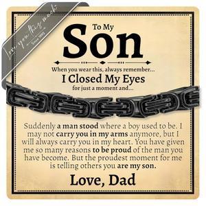 아빠와 아들에게 주는 선물 | 남성 5mm 트위스트 스틸 팔찌 아빠의 아들을 위한 8