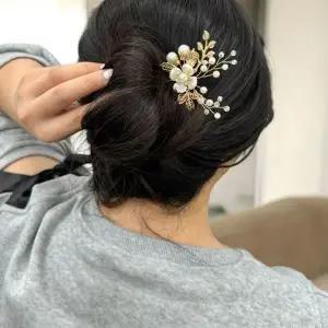 혼주 뒤꽂이 U자형 비녀 골드 전통 한복 머리장식 머리핀