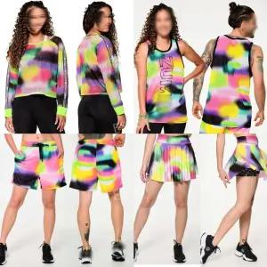 줌바웨어 탑 긴팔 빠른 건조 상의 의류 민소매 댄스복 메쉬