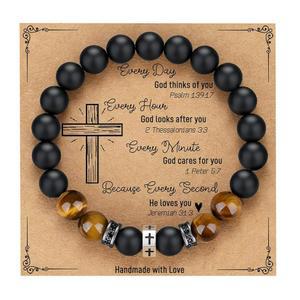 토니 & 샌디 발렌타인데이 선물 남자 크로스 팔찌 아들 손자 조카 생일 졸업 부활절 바구니 스터퍼 청소년 성인 남성 크리스마스