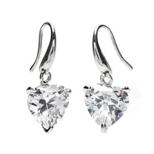 큐빅 하트 고리 귀걸이