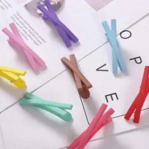 [골드스마일]컬러 리본 미니 헤어클립 헤어핀 머리핀 집게핀