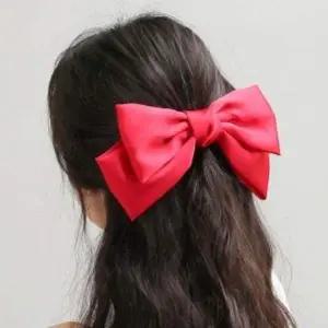 실크 자동 리본 헤어핀 왕대형 머리장식 헤어삔