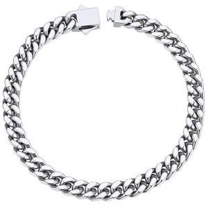 체인하우스 스테인리스 스틸 쿠바 링크 팔찌 남성 5mm /7mm /9mm /12mm 너비 7.5