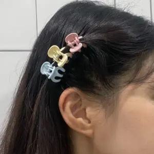 [골드스마일]미니 헤어집게핀 10P 컬러 믹스 작은 올림머리 반묶음 프랑스 스타일